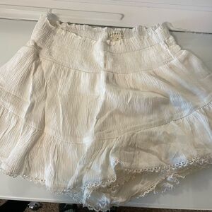 White mini skirt